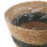 Paniers à plantes en herbe de mer 3 pcs Naturel et noir 642998642998
