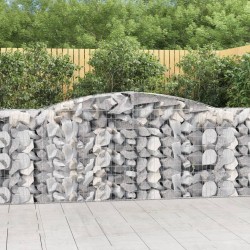 Paniers à gabions arqués 4 pcs 400x50x100/120 cm Fer galvanisé 643011643011