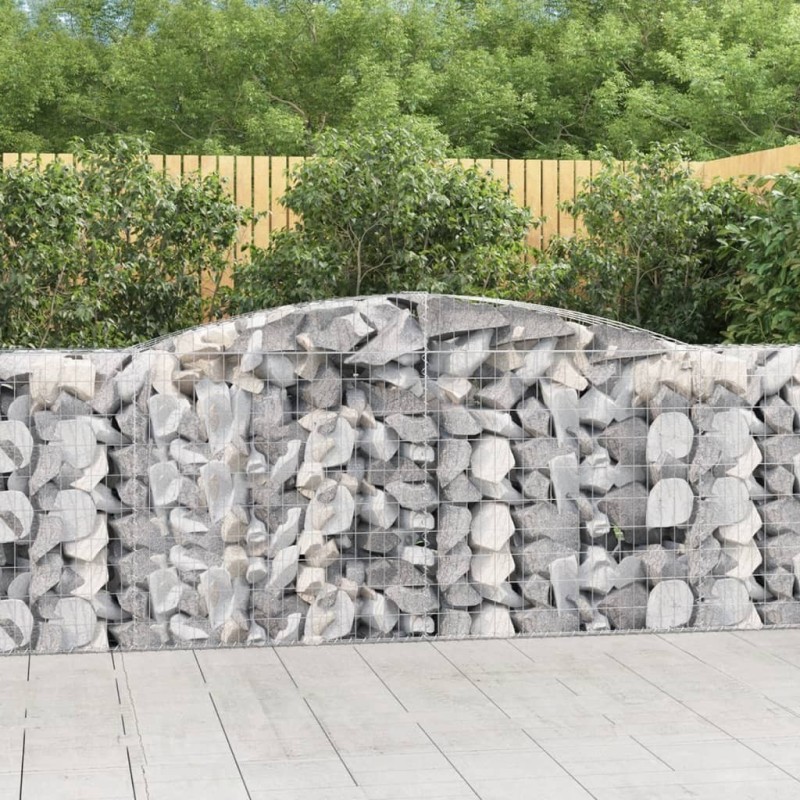 Paniers à gabions arqués 4 pcs 400x50x100/120 cm Fer galvanisé 643011643011