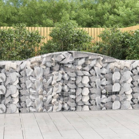 Paniers à gabions arqués 4 pcs 400x50x100/120 cm Fer galvanisé 643011643011