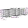 Paniers à gabions arqués 4 pcs 400x50x100/120 cm Fer galvanisé 643011643011