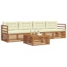 Ensemble de canapés d'extérieur 5 pcs Naturel et Crème 643012643012