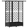 Lit Élevé avec Treillis et Toit Noir 124 x 40 x 121 cm PP 643016643016