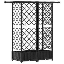 Lit Élevé avec Treillis et Toit Noir 124 x 40 x 121 cm PP 643016643016