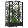 Lit Élevé avec Treillis et Toit Noir 124 x 40 x 123 cm PP 643017643017
