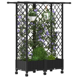 Lit Élevé avec Treillis et Toit Noir 124 x 40 x 127 cm PP 643018643018