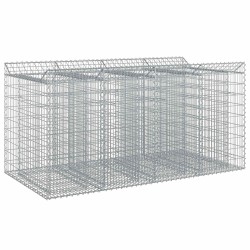 Lit surélevé gabion 2 pcs Argenté 643023643023