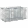 Lit surélevé gabion 2 pcs Argenté 643023643023