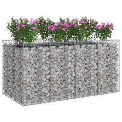 Lit surélevé gabion 2 pcs Argenté 643023643023