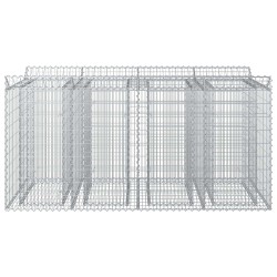 Lit surélevé gabion 2 pcs Argenté 643023643023