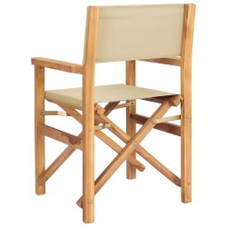 Chaise de directeur Marron et beige Bois de teck massif 643024643024