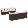 Salon de jardin avec coussins 9 pcs marron résine tressée 643027643027