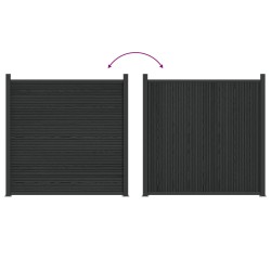 Panneau de clôture WPC et Aluminium Noir 643030643030