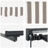 Cadre de store manuel avec LEDs Gris clair et blanc 3 x 2,5 m 643035643035