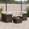 Salon de jardin avec coussins 7 pcs marron résine tressée 643037643037