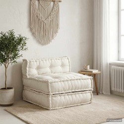 Canapé modulaire crème 70x70x54 tissu 643050643050