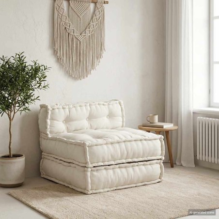 Canapé modulaire crème 70x70x54 tissu 643050643050