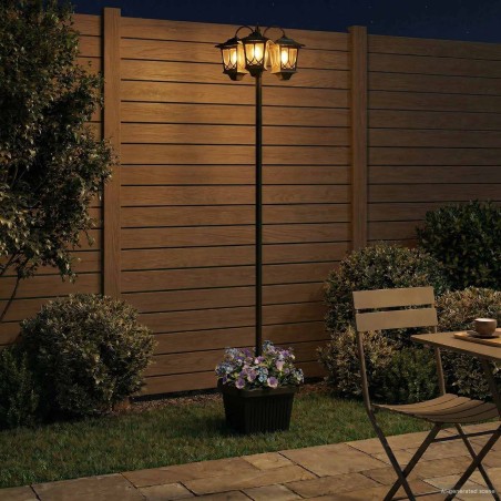 Lampadaire à 3 têtes Noir 32 x 32 x 188 cm Aluminium et ABS 643052643052