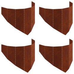 Bordure de Pelouse 4 pcs 100 x 45 cm Acier Rouillé 643058643058