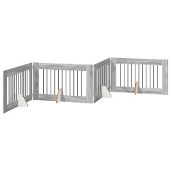 Porte de chien pliable avec supports 4 pcs Sonoma gris 401 cm 643068643068