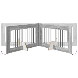 Porte de chien pliable avec supports 4 pcs Sonoma gris 401 cm 643068643068