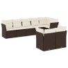 Salon de jardin 8 pcs avec coussins marron résine tressée 643069643069