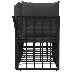 Loveseat d'extérieur 2 pcs Noir et Gris foncé polyrotin 643071643071
