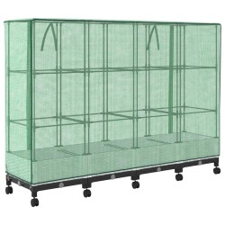 Jardinière de jardin avec couverture de serre et roues 4 pc PP 643072643072