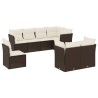 Salon de jardin 8 pcs avec coussins marron résine tressée 643076643076