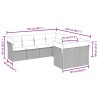Salon de jardin 8 pcs avec coussins marron résine tressée 643077643077