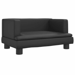 Lit pour chien noir 60x40x30 cm similicuir 643083643083