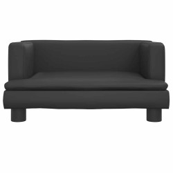 Lit pour chien noir 60x40x30 cm similicuir 643083643083