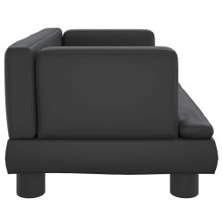 Lit pour chien noir 60x40x30 cm similicuir 643083643083