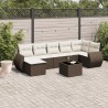 Salon de jardin 8 pcs avec coussins marron résine tressée 643085643085