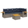 Salon de jardin 6 pcs avec coussins gris résine tressée 643086643086
