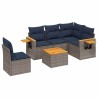 Salon de jardin 6 pcs avec coussins gris résine tressée 643090643090