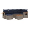 Salon de jardin 7 pcs avec coussins gris résine tressée 643091643091