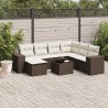 Salon de jardin 8 pcs avec coussins marron résine tressée 643093643093