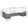 Salon de jardin 7 pcs avec coussins noir résine tressée 643094643094