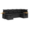 Salon de jardin 6 pcs avec coussins noir résine tressée 643097643097