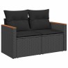 Salon de jardin 6 pcs avec coussins noir résine tressée 643108643108