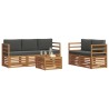 Ensembles de canapés avec coussin 6 pcs Naturel et Anthracite 643121643121