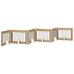 Porte de chien pliable avec supports 6 pcs Chêne artisanal 643123643123