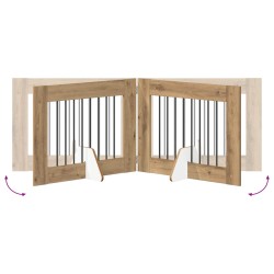 Porte de chien pliable avec supports 6 pcs Chêne artisanal 643123643123