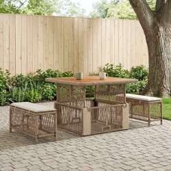 Ensemble de salle à manger pour jardin 3 pcs Beige et crème 643124643124