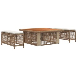 Ensemble de salle à manger pour jardin 3 pcs Beige et crème 643124643124