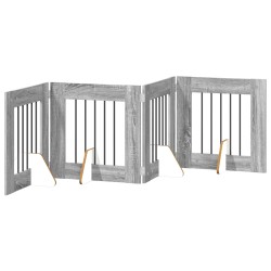 Porte de chien pliable avec supports 4 pcs Sonoma gris 241 cm 643128643128