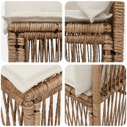 Ensemble de canapé de jardin 7 pcs Beige polyrotin 643130643130
