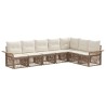 Ensemble de canapé de jardin 7 pcs Beige polyrotin 643131643131