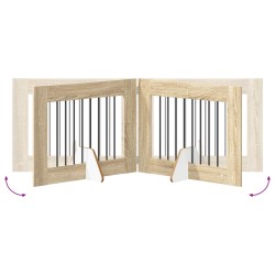 Porte de chien pliable avec supports 6 pcs Chêne Sonoma 482 cm 643137643137